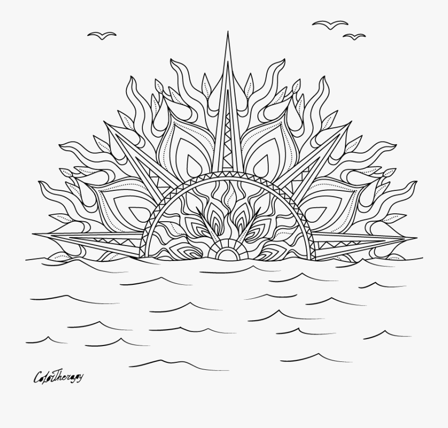 Sunset Coloring Pages For Adults Free Transparent Clipart Clipartkey