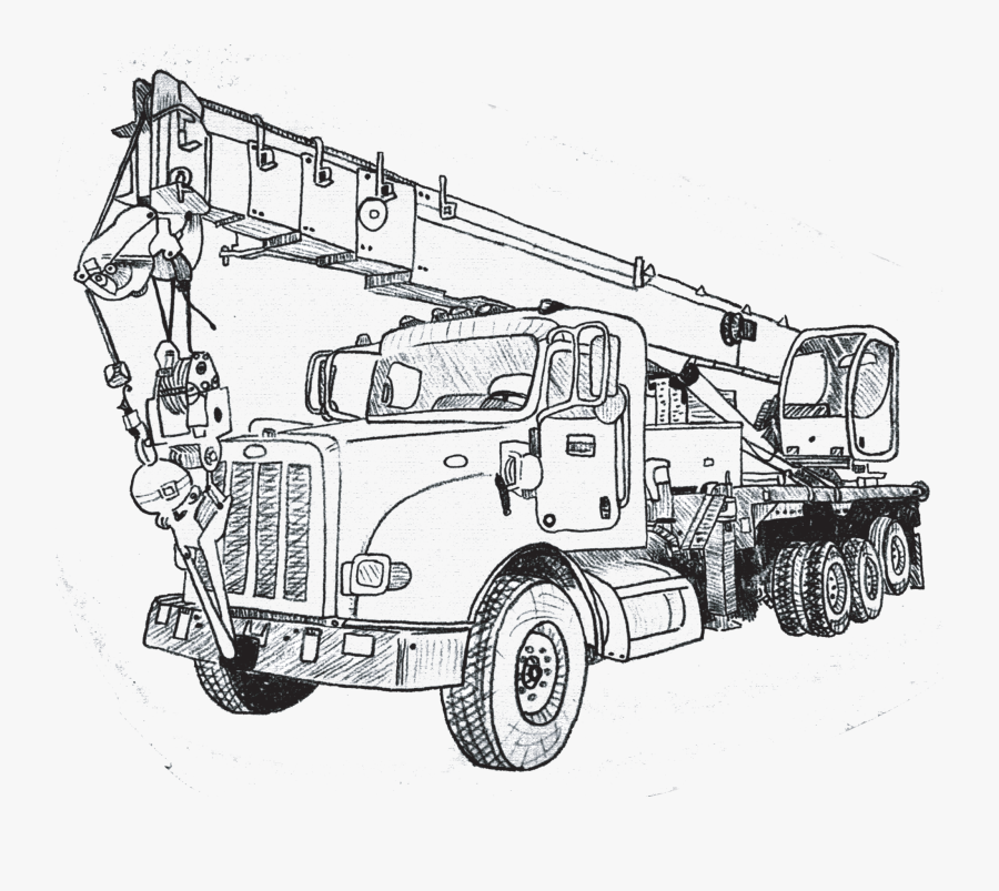 Crane At Getdrawings Com - Crane Truck Drawing, Transparent Clipart