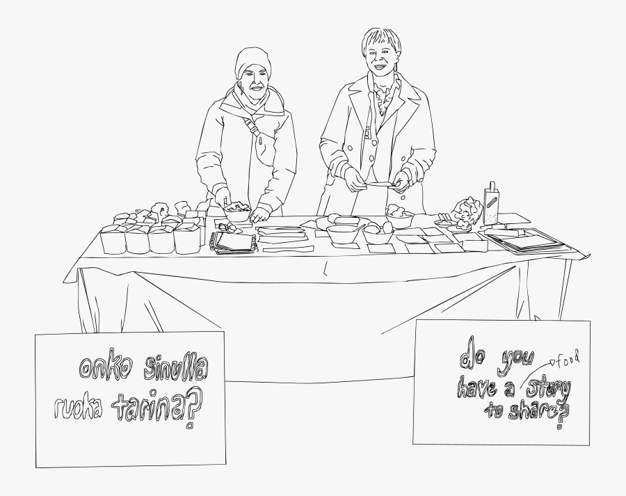 People At The Marketplace - Distribucion De Alimentos Dibujos, Transparent Clipart