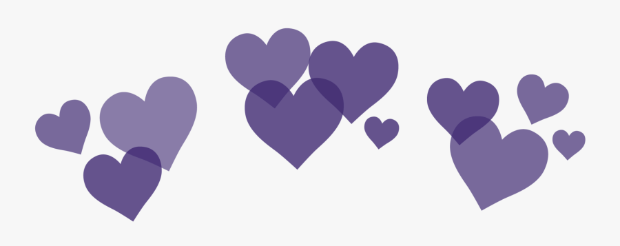 #purple #hearts #snapchat #filter #bynisha #decoration - Png Heart Crown Black, Transparent Clipart