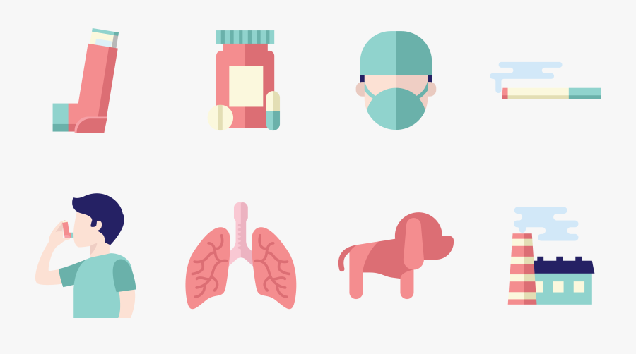 Disease Asthma Allergy Medicine Icon - Icon Inhalation, Transparent Clipart