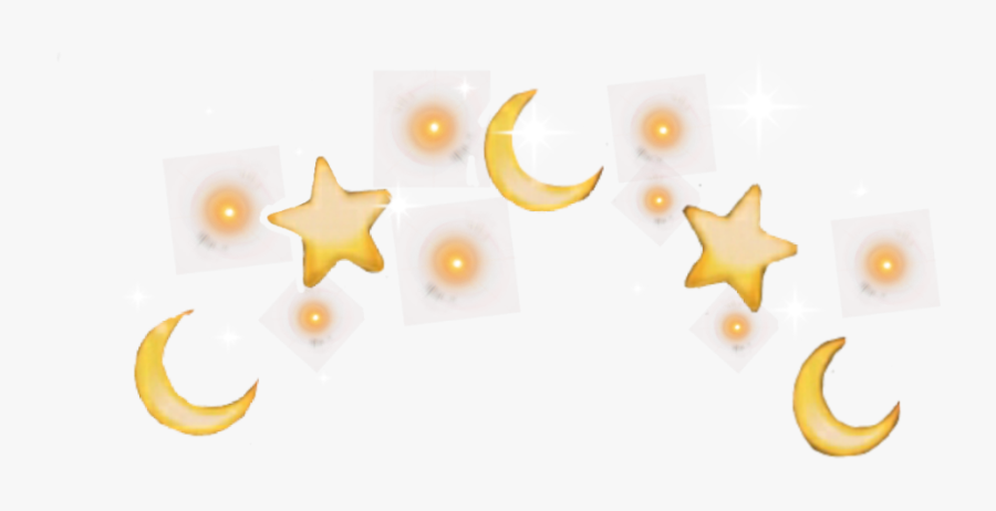 #moon #yellow #star #stars #emoji #kawaii #cute #crown - Aesthetic Crown Png, Transparent Clipart