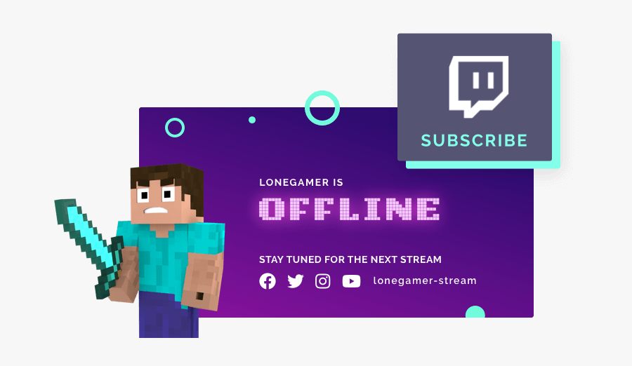 Twitch Minecraft Banner - 17th Street Studios, Transparent Clipart