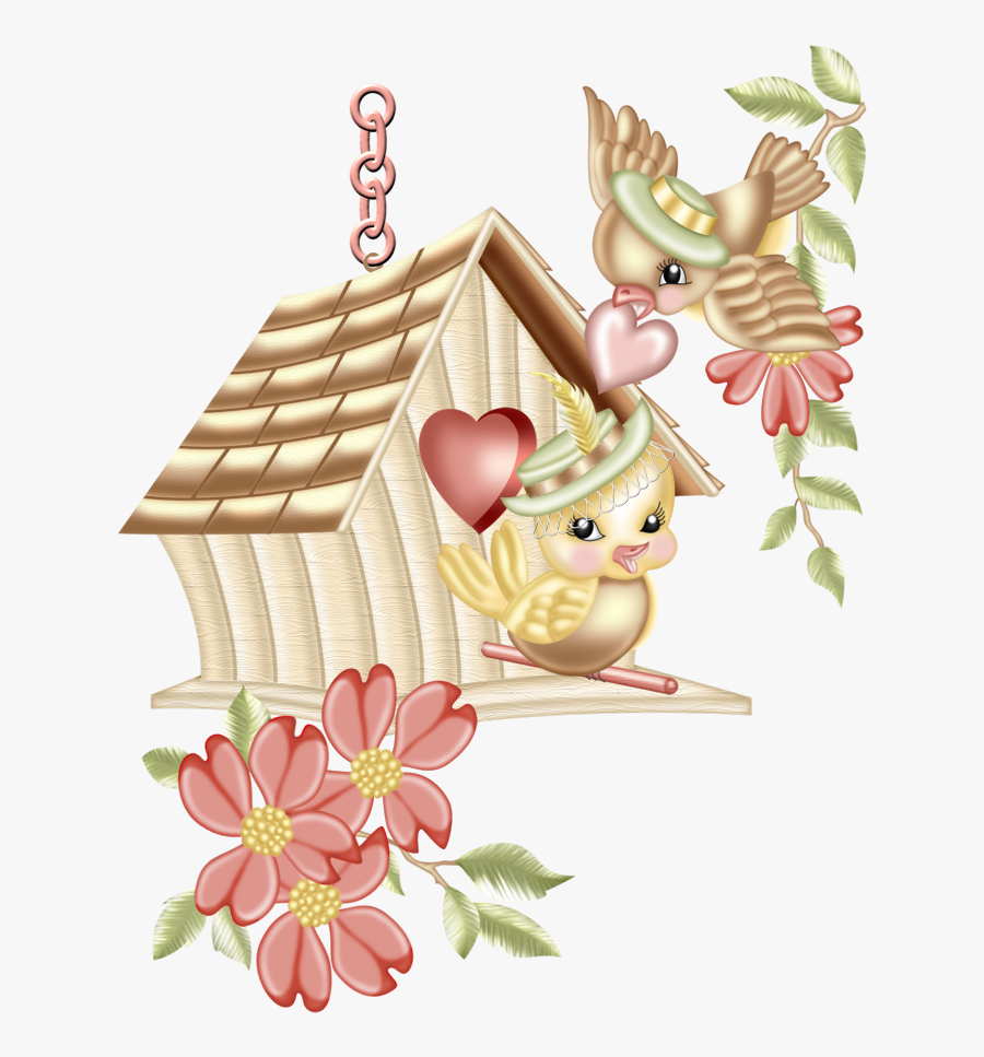 Free Clipart Of Birdhouses And Flowers, Transparent Clipart