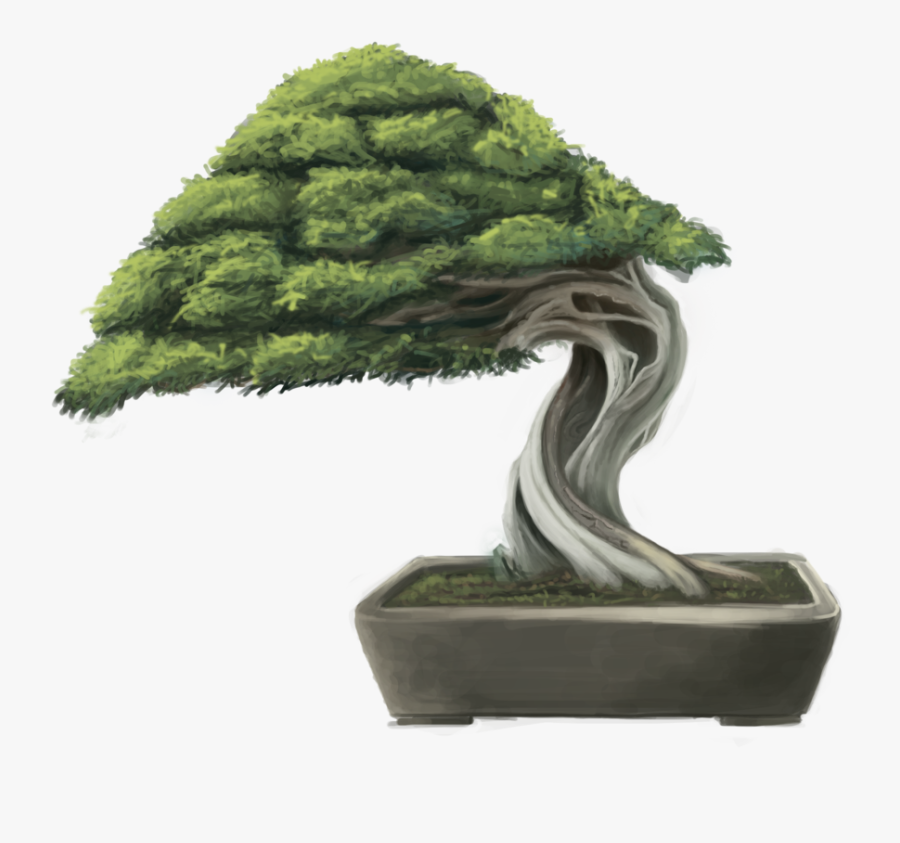 Clip Art Drawing Free Download On - Bonsai Tree Digital Painting, Transparent Clipart