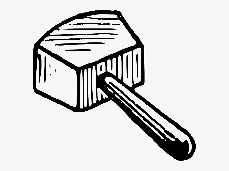 Mallet, Hammer, Tool, Woodworking - Mallet Drawing, Transparent Clipart