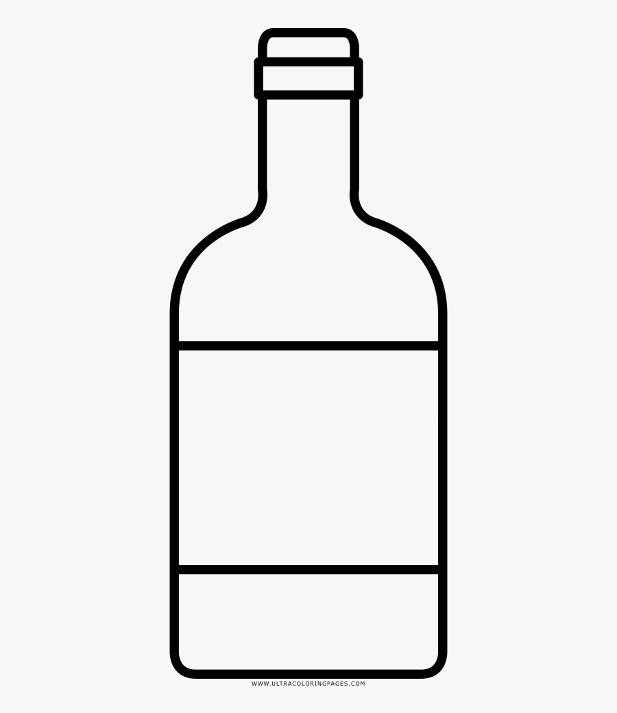 Whisky Bottle Coloring Page - Glass Bottle, Transparent Clipart