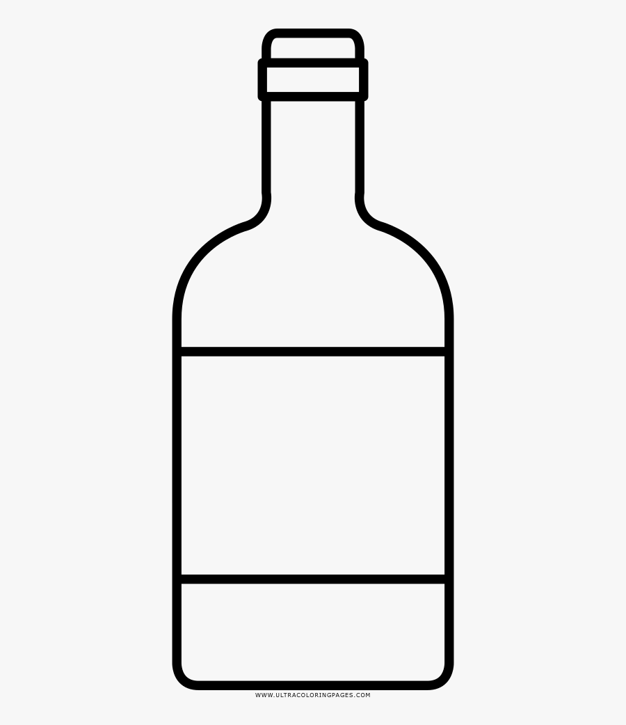 Whisky Bottle Coloring Page - Glass Bottle , Free Transparent Clipart ...