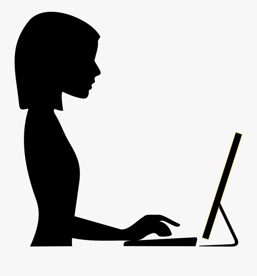 Laptop User Clipart - Woman Work Icon Png, Transparent Clipart