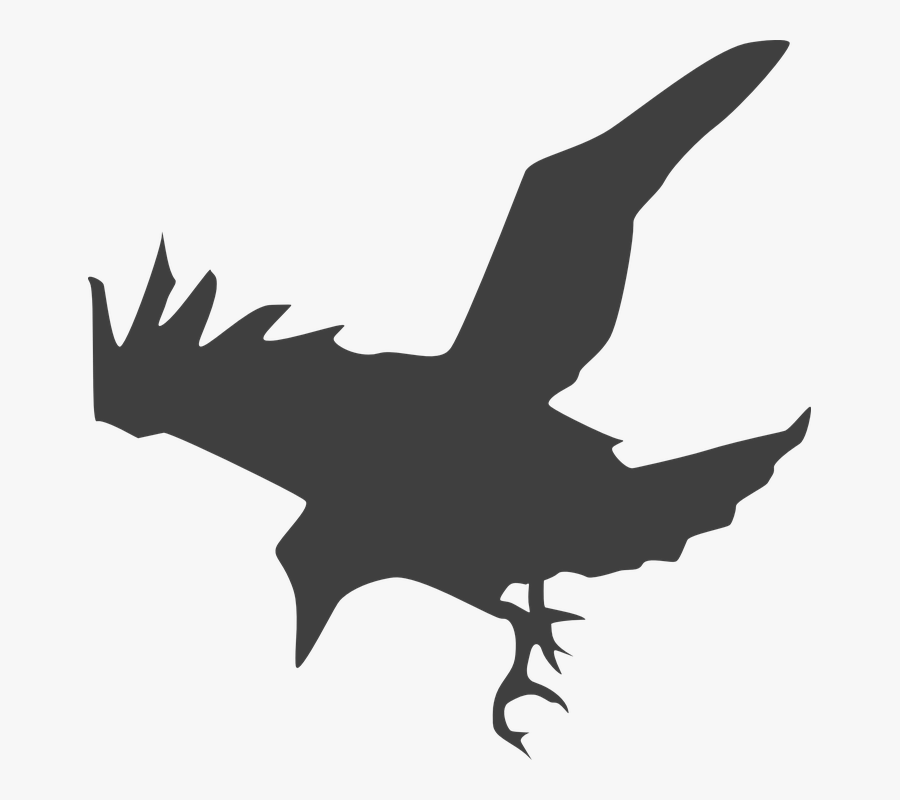 Blackbird Clipart Terbang - Raven Silhouette, Transparent Clipart
