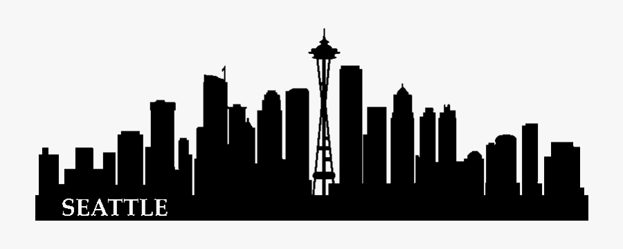 Downtown Seattle Wall Decal Skyline Cityscape New York - Seattle Skyline Silhouette Svg, Transparent Clipart