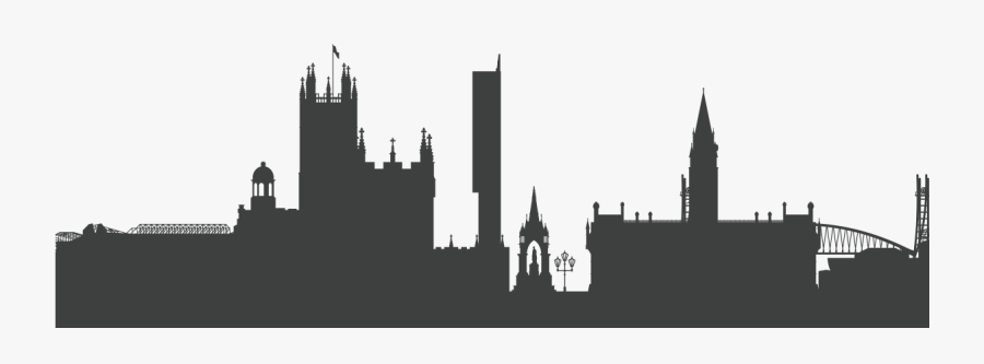 Manchester Skyline Silhouette Png - Manchester Skyline Black And White, Transparent Clipart