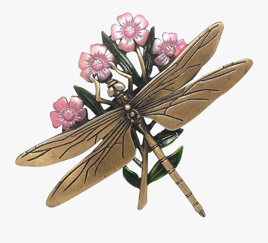 Clip Art Vintage Jj Pin Brooch - Dragonfly, Transparent Clipart