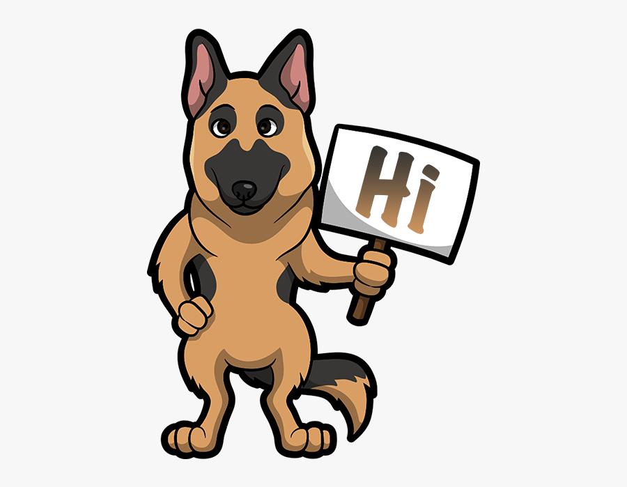 German Shepherd Emoji & Stickers Messages Sticker-9 - Cartoon German Shepherd Head, Transparent Clipart