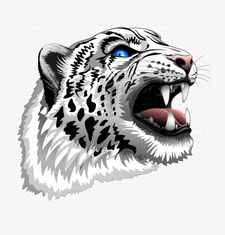 Snow Leopard Roar - Snow Leopard Head Png, Transparent Clipart