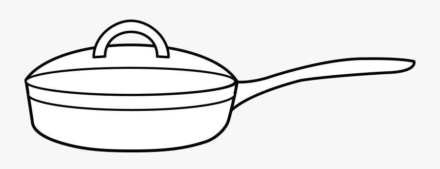 Frying Pan Coloring Page - Lid On A Pan Black And White Clipart, Transparent Clipart