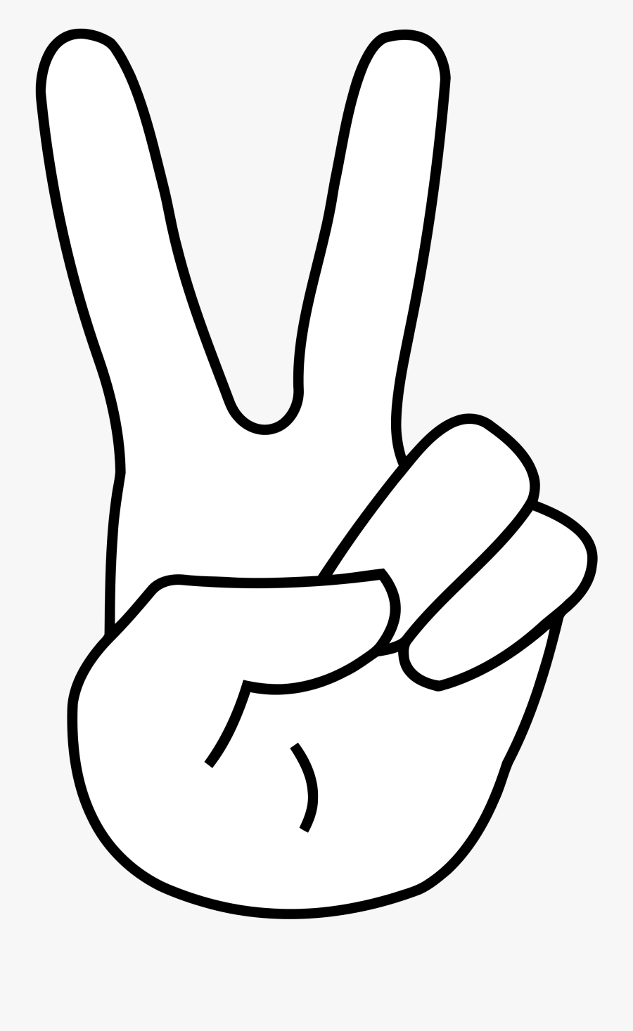 Hand Drawing Number 2 Clipart , Png Download - Hand 2, Transparent Clipart