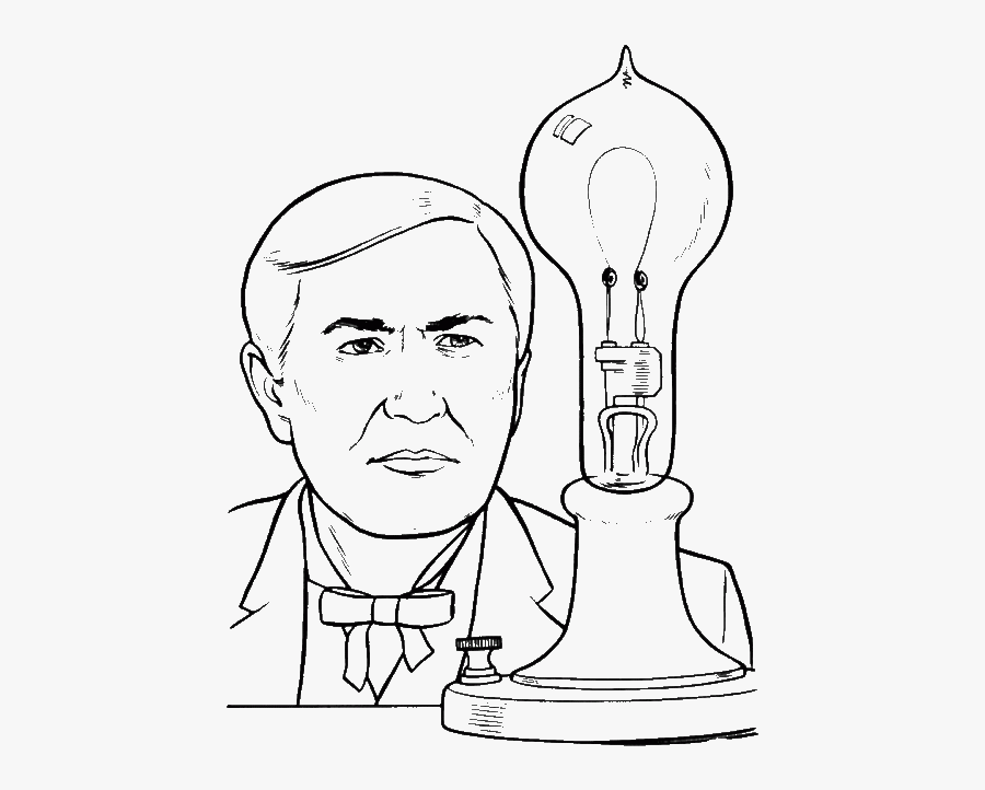Easy Thomas Edison Sketch, Transparent Clipart