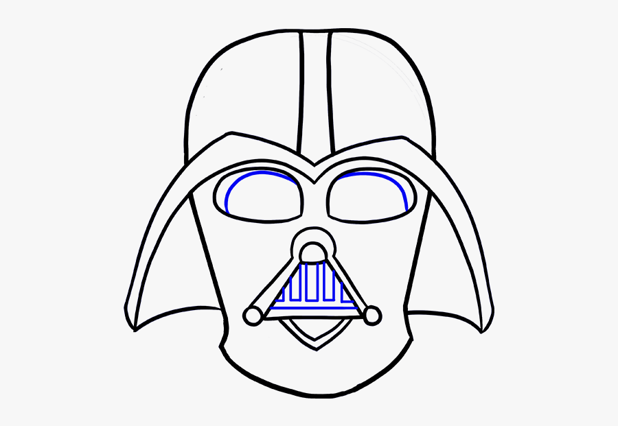 Styles Darth Vader Mask Drawing Step By Step Also Darth - Easy Cartoon Darth Vader, Transparent Clipart