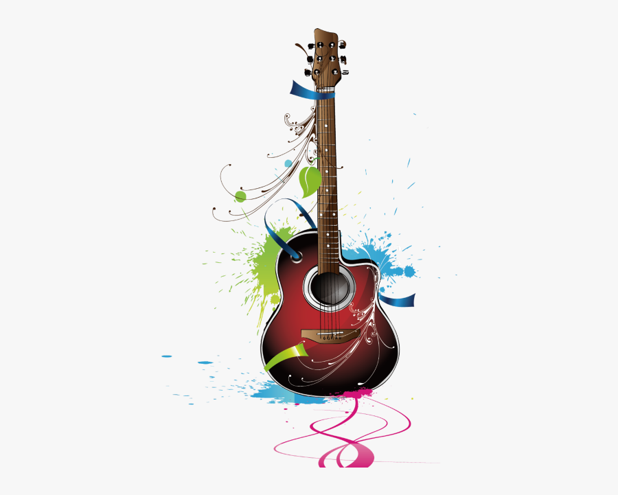 Ftestickers Watercolor Guitar Abstract Colorful Freetoedit - Instrument De Music Png, Transparent Clipart