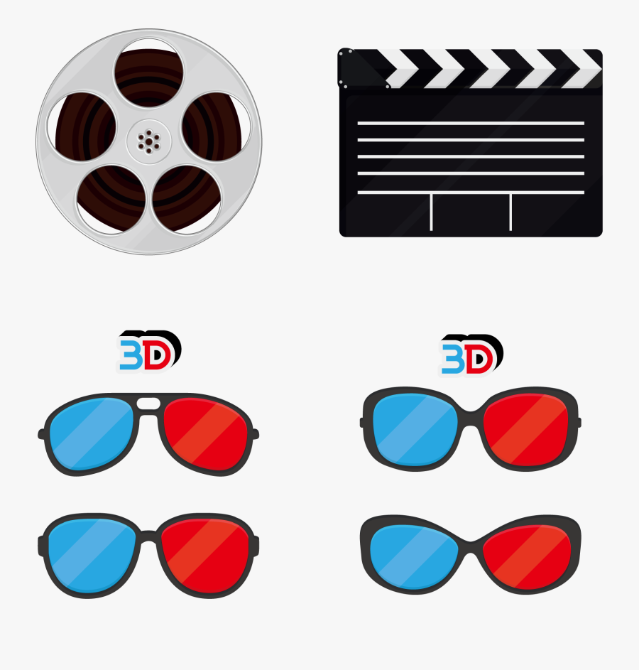 Decorative Cinema Effect Illustration Creative Clapperboard - Film, Transparent Clipart