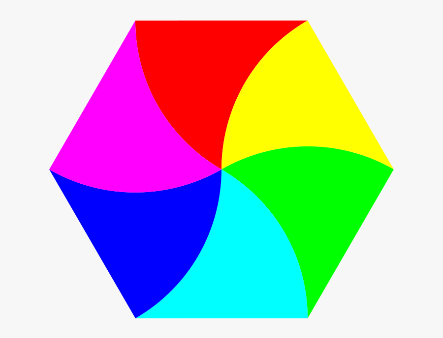 Swirly Hexagon 6 Color - Hexagon Clip Art, Transparent Clipart