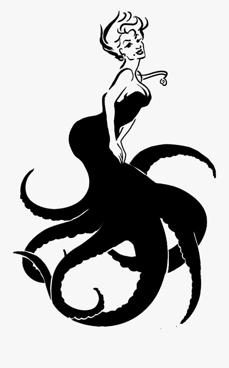 Ursula Ariel Maleficent Drawing Art - Ursula Ariel Png, Transparent Clipart