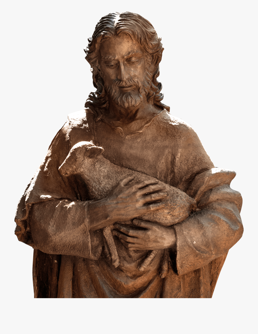 Good Shepherd Holding Sheep - Estatua De Jesus El Buen Pastor, Transparent Clipart