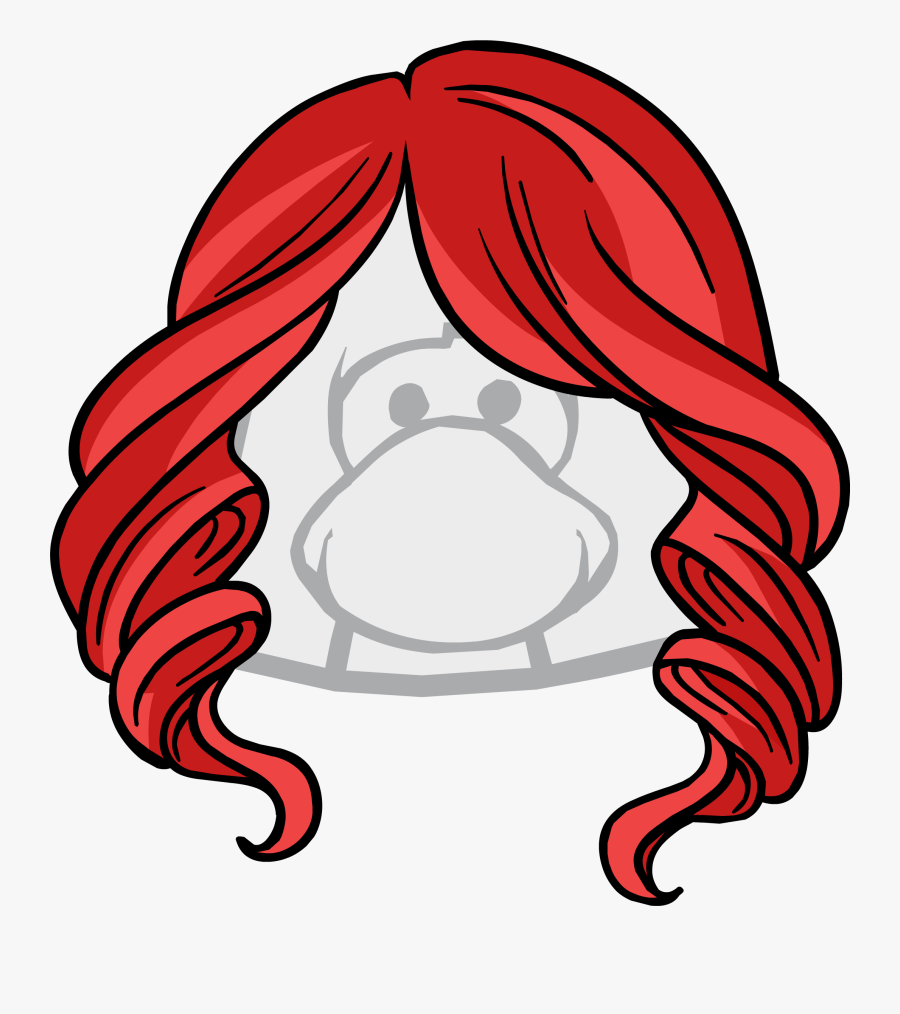 The Red Licorice - Girl Hair Club Penguin, Transparent Clipart