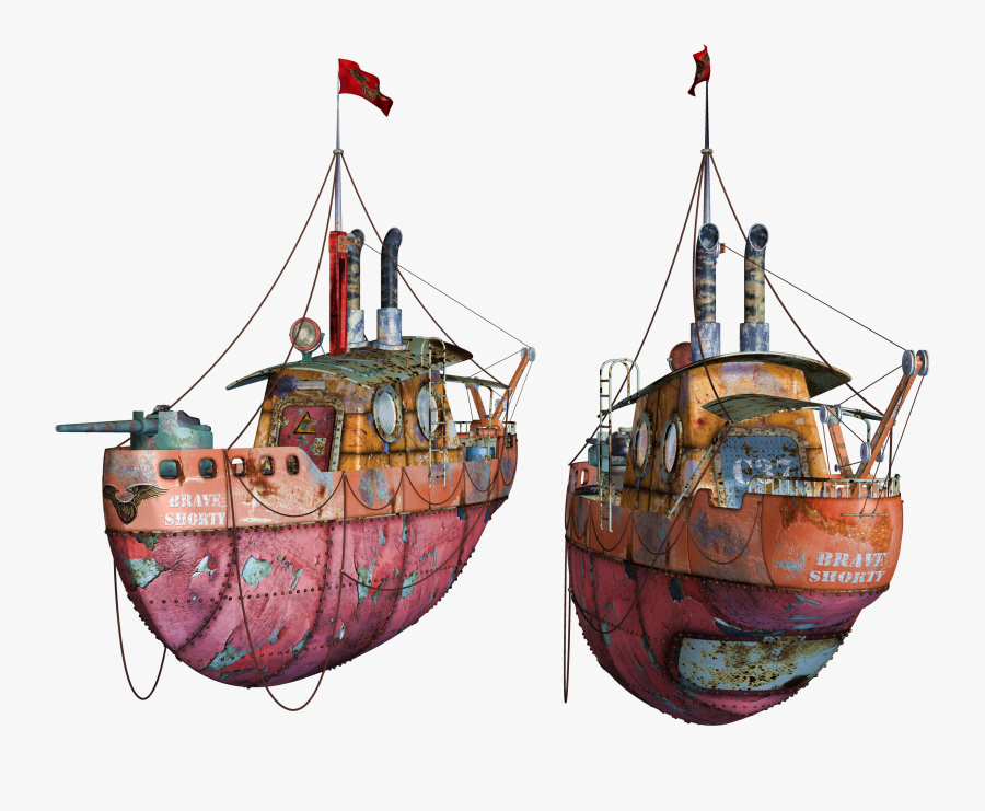 Clip Art Dieselpunk Airship - Steampunk Boats, Transparent Clipart