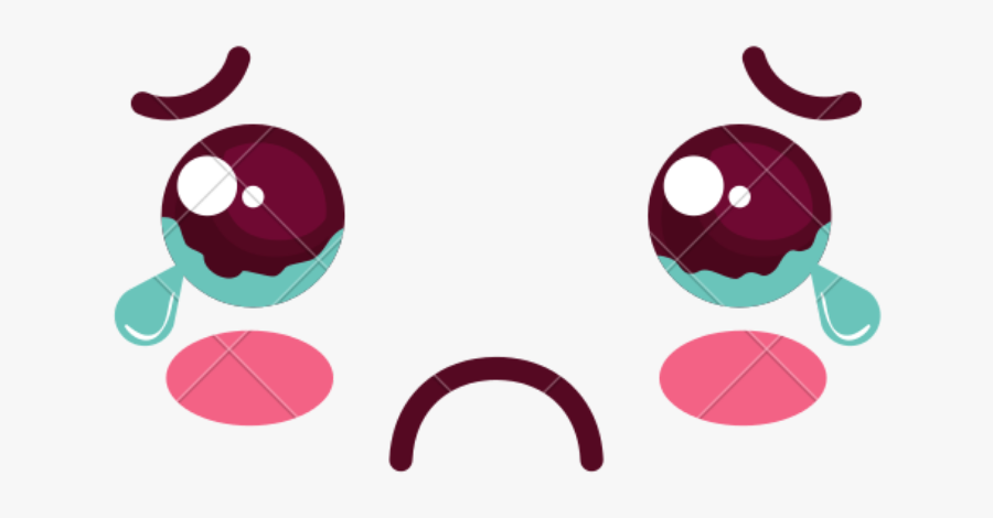 #mq #kawaii #eyes #sad #pink - Kawaii Sad Face Png, Transparent Clipart