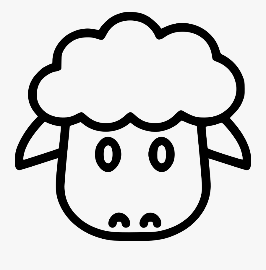 Transparent Sheep Png - Sheep Face Clipart Black And White, Transparent Clipart