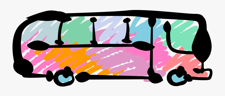 Vector Illustration Of Intercity Passenger Tour Bus - Illustration, Transparent Clipart