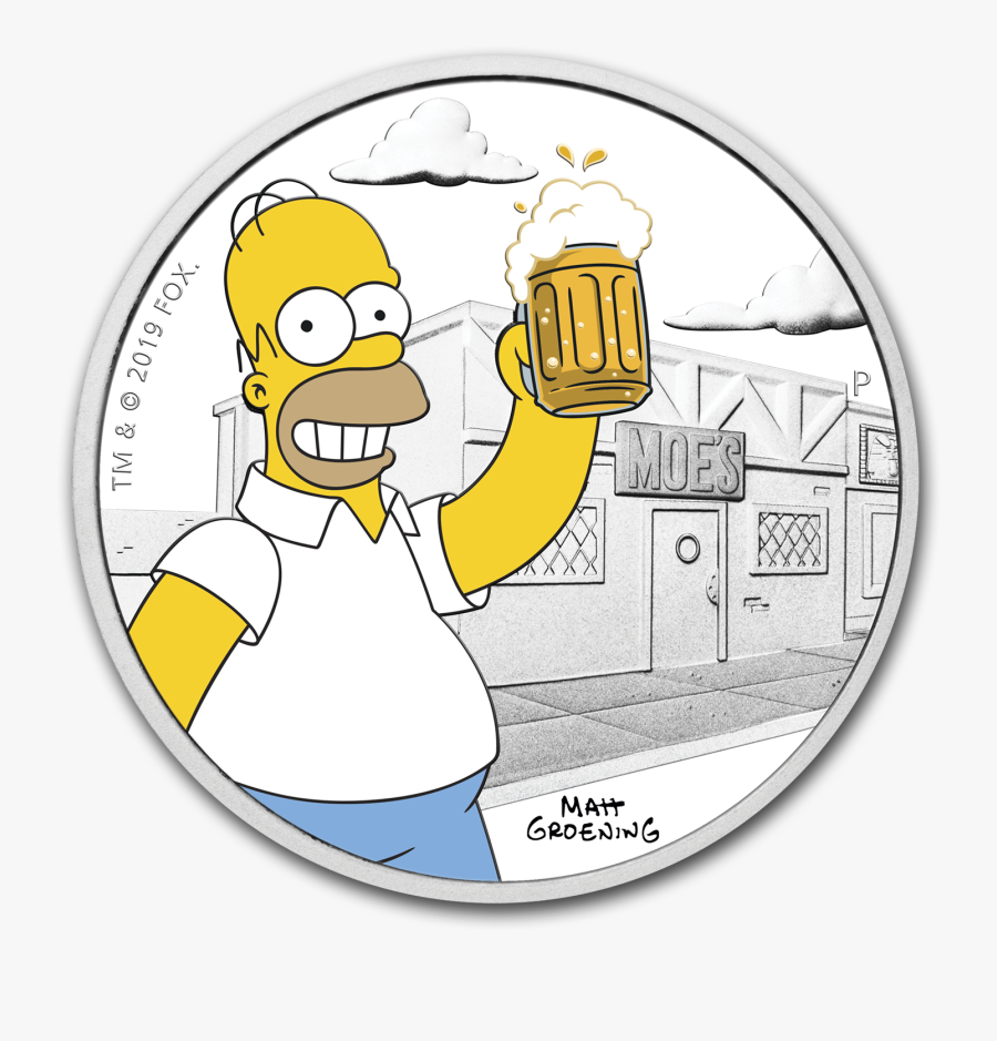 Transparent Homer Simpson Clipart - 2019 Homer Simpson Silver Coin, Transparent Clipart