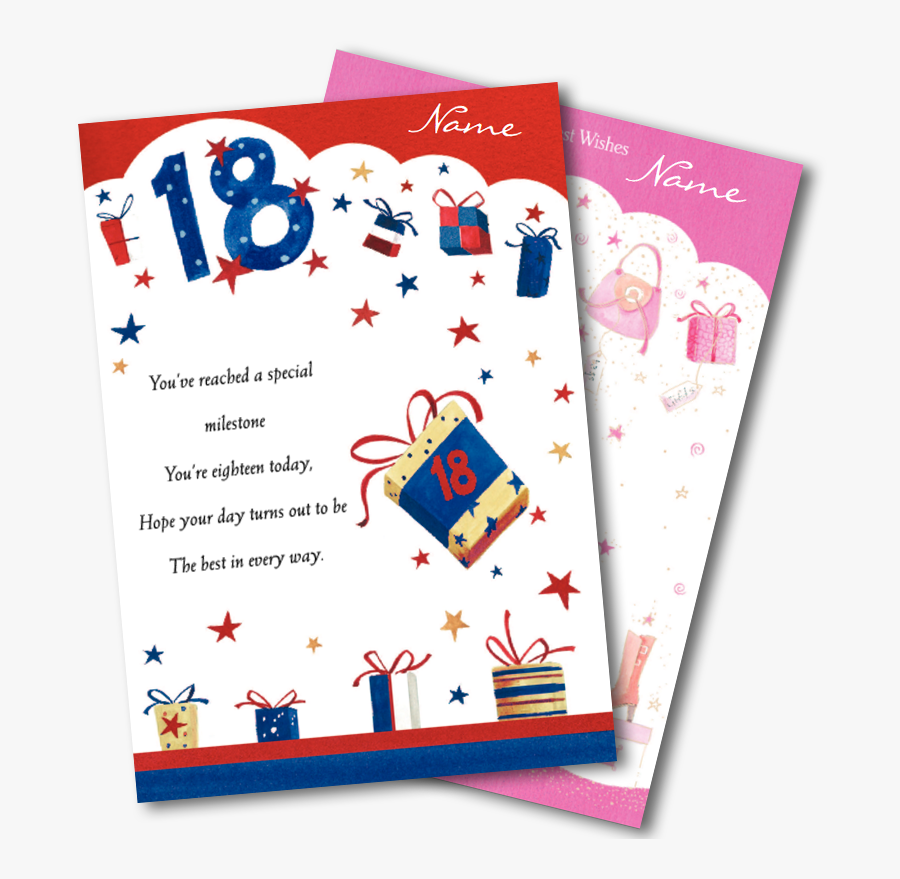 Transparent 18th Birthday Clipart - 18th Birthday Card For Grandson, Transparent Clipart