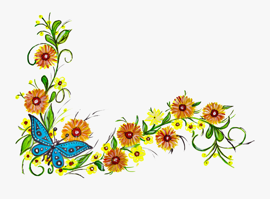 Corner Flower Design Png Free Transparent Clipart Clipartkey