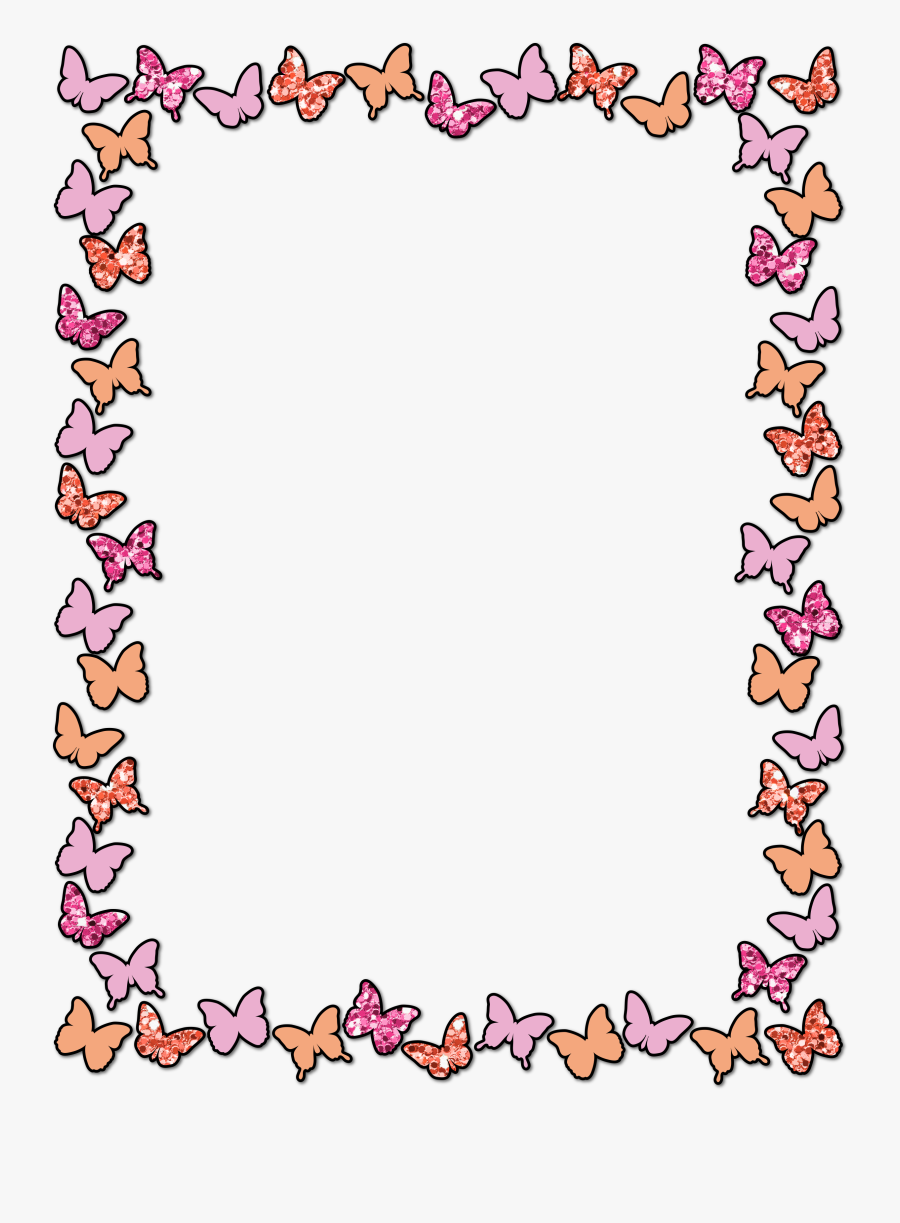 Cute Butterflies Colors Of - Cute Butterfly Clipart Border, Transparent Clipart