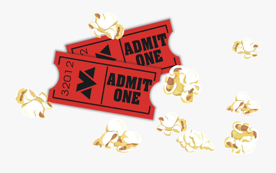 Transparent Popcorn Clipart - Tickets And Popcorn Transparent, Transparent Clipart