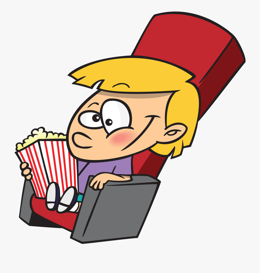 Movie Kid Fan Mascot - Cartoon Popcorn And Movie, Transparent Clipart