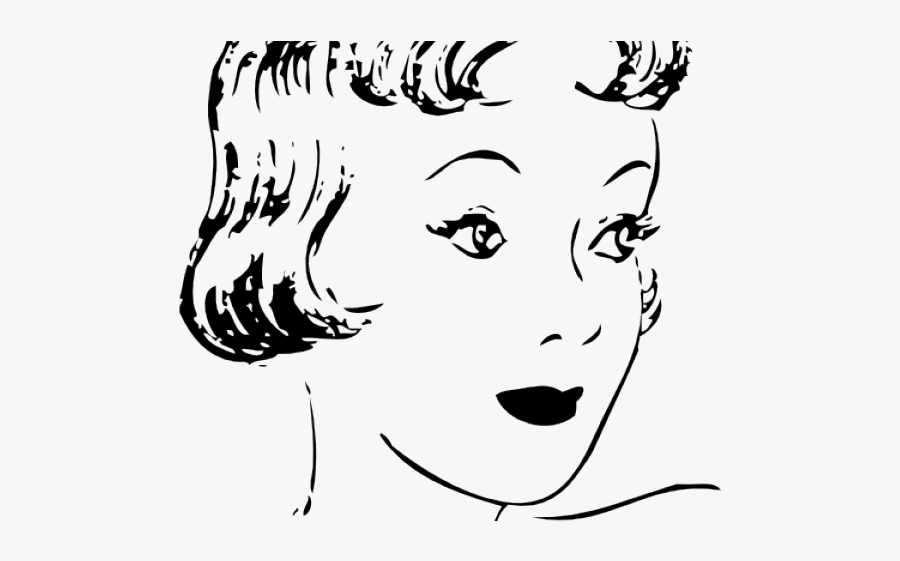 Short Hair Clipart Black And White, Transparent Clipart