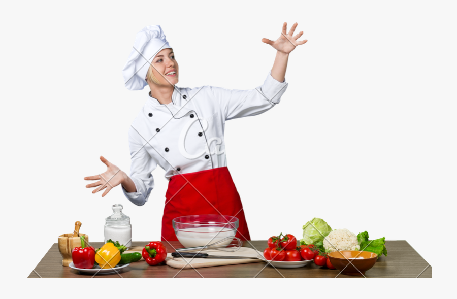 Transparent Female Chef Clipart - Mujer Cocinando Fondo Blanco, Transparent Clipart