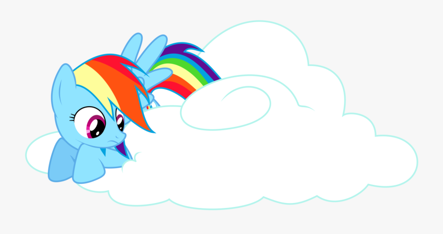 Artist Tiwake - Rainbow Dash On Cloud, Transparent Clipart