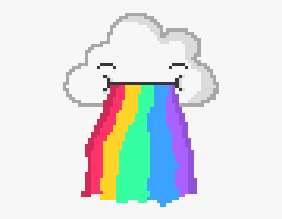 Rainbow Cloud Pixel Art Clipart , Png Download - Pixel Art Rainbow Cloud, Transparent Clipart