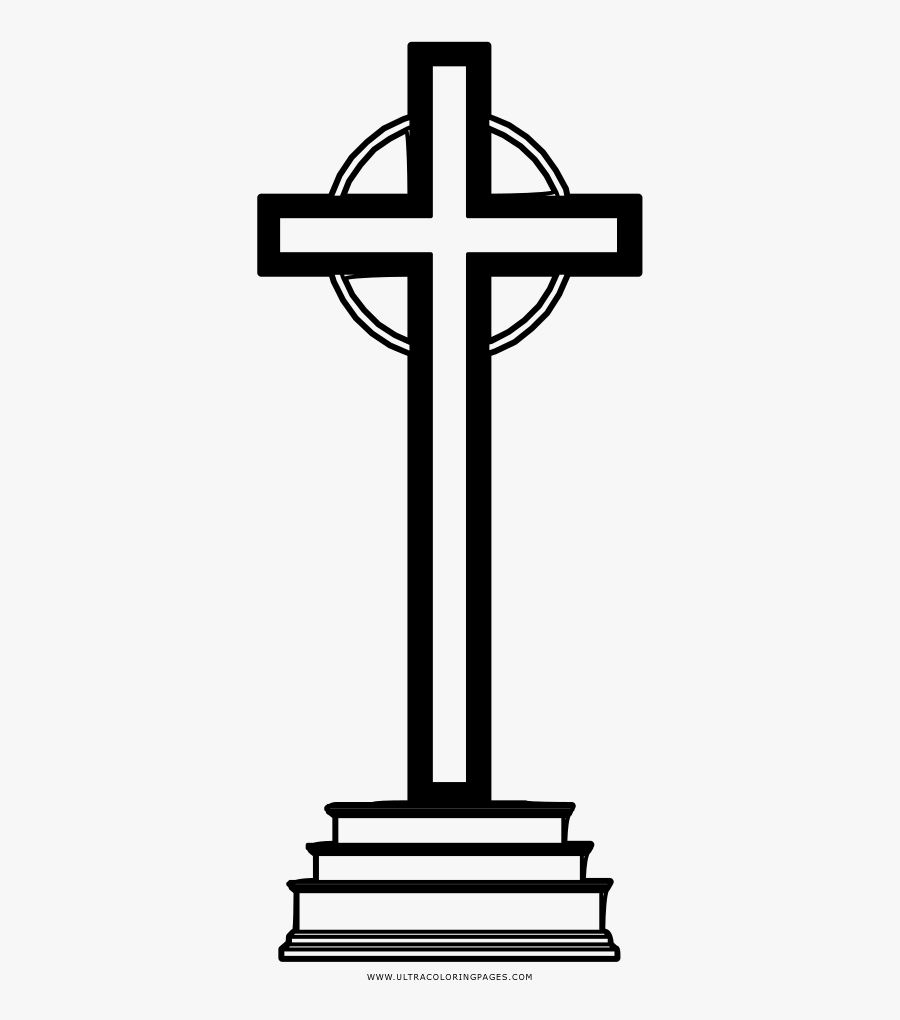 Celtic Cross Coloring Page - Christian Cross Png Black, Transparent Clipart