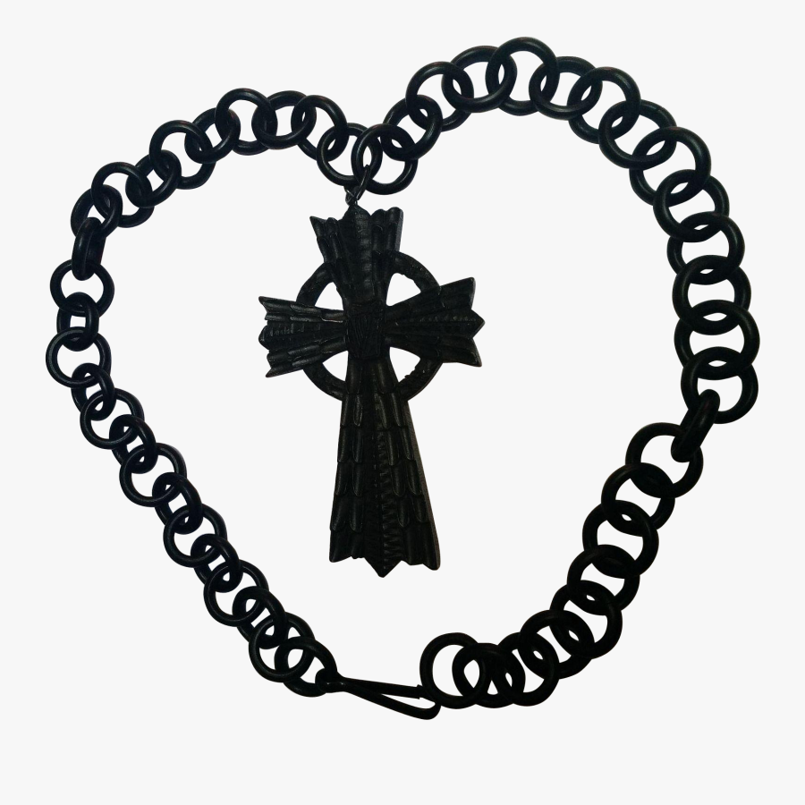 Victorian Mourning Jewelry Necklace Large Bog Oak Celtic, Transparent Clipart
