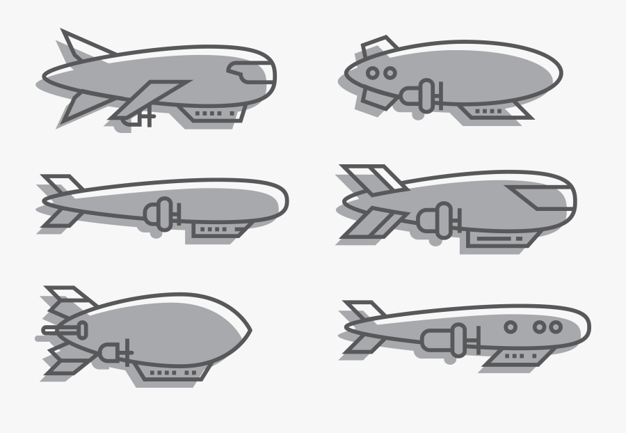 Zeppelin Gray Rocket Transprent - Draw Airship Png, Transparent Clipart