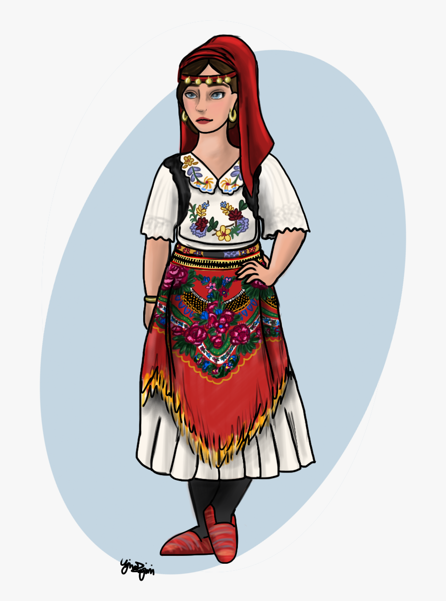 Clip Art Albanian Traditional Clothing - Albanian Traditional Clothes Girls, Transparent Clipart