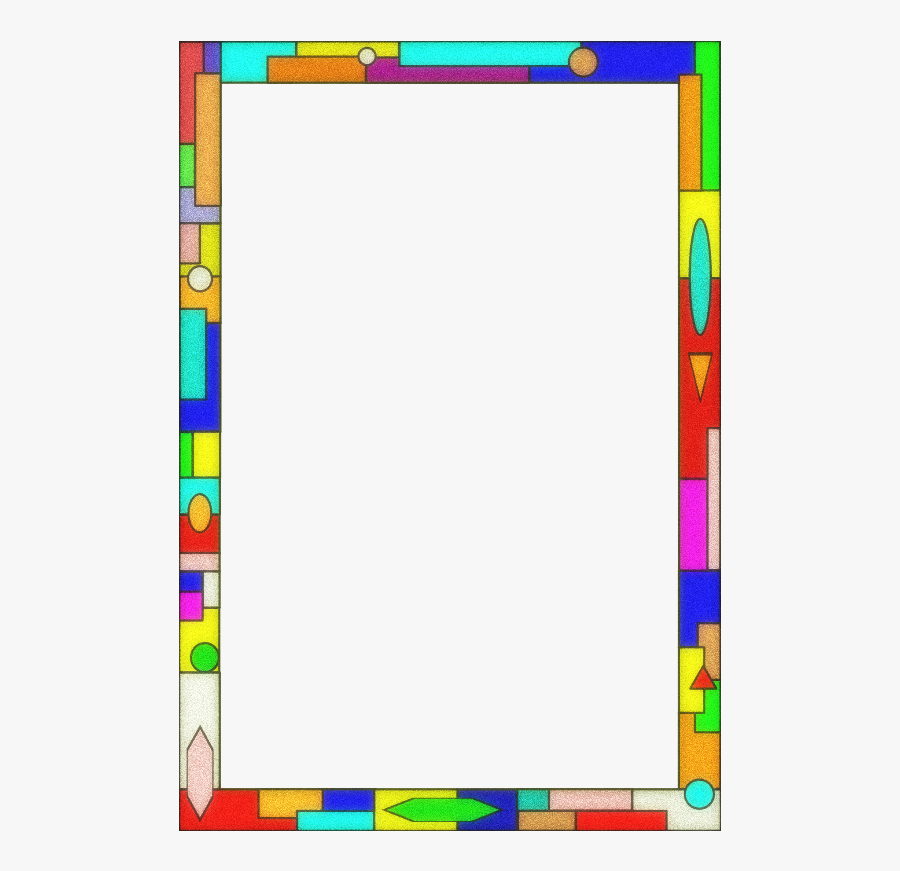Clipart Shapes Boarder - Stained Glass Page Border , Free Transparent