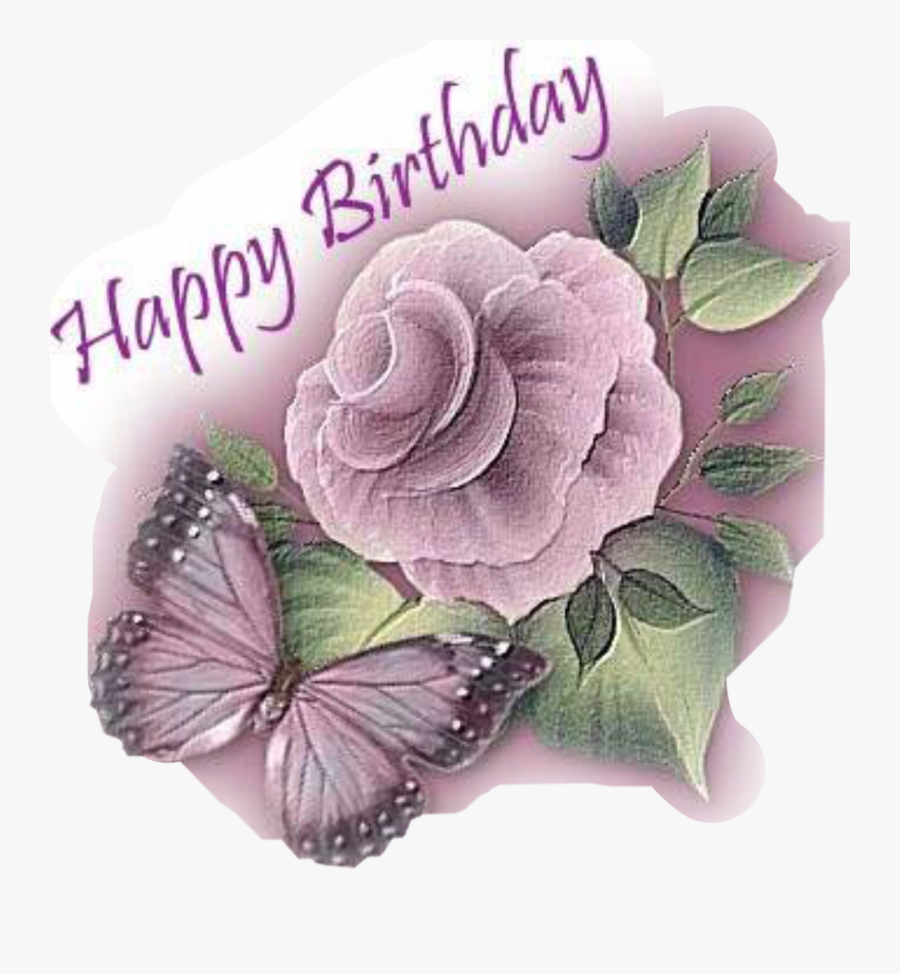 Transparent Birthday Flowers Clipart - Happy Birthday Flowers And Butterflies, Transparent Clipart
