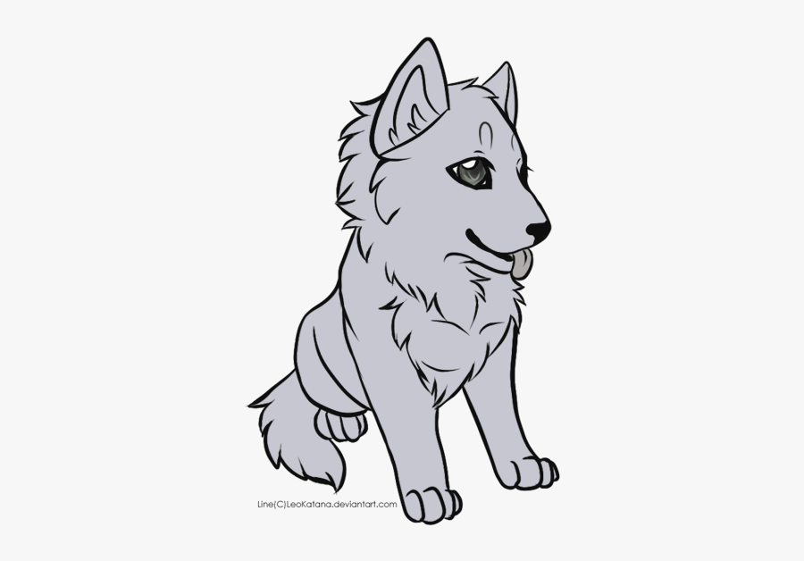 Clip Art Free Cub Line Art - Wolf Cub Drawing, Transparent Clipart